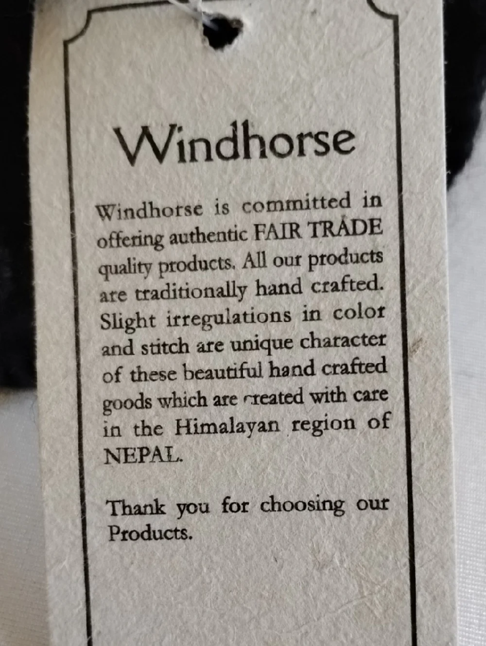 NWT Windhorse Nepal Floral Crochet Handwarmer Fingerless Gloves Lined Black